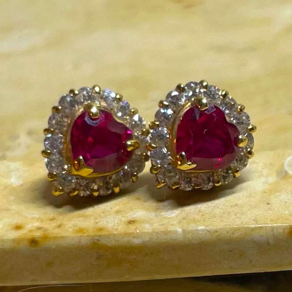 Vintage Pink Sapphire Earrings
